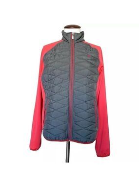 Ariat Women's Cloud 9 Jacket Quilted Insulated Sz XL Zip Up Lightweight Gray/Red